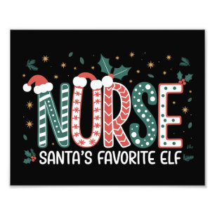 Nurse Santa's Lieblingselfe Weihnachten Inspiriere Fotodruck