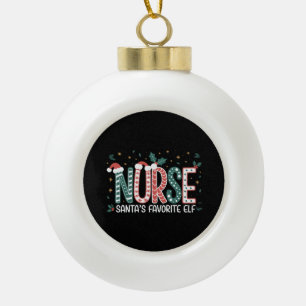 Nurse Santa's Lieblingselfe Weihnachten Inspiriere Keramik Kugel-Ornament