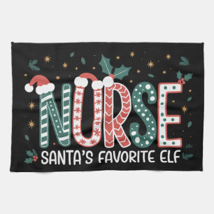 Nurse Santas Lieblingselfe Weihnachten Inspirieren Geschirrtuch