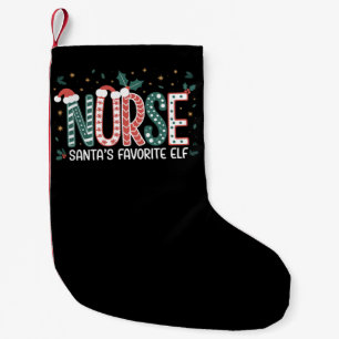 Nurse Santas Lieblingselfe Weihnachten Inspirieren Kleiner Weihnachtsstrumpf