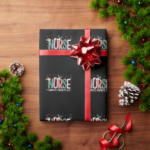 Nurse Santa's Lieblingselfe Weihnachtsinspiration Geschenkpapier