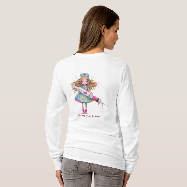 Nurse sayings- Nursing is love in action. T-Shirt (Schwarz voll)