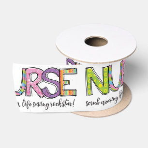 Nurse Scrub Tragen Leben Rettend Rockstar Moderne Satinband