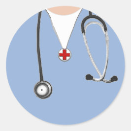 Nurse Scrubs Runder Aufkleber