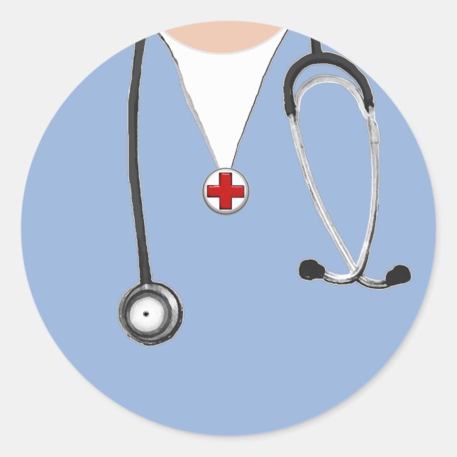 Nurse Scrubs Runder Aufkleber (Vorderseite)