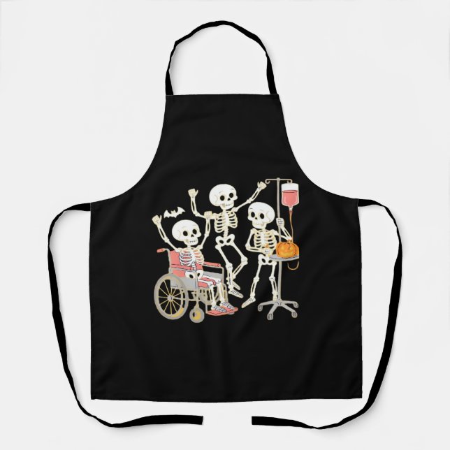 Nurse Skeleton Funny Halloween Healthcare Essentia Schürze (Vorderseite)