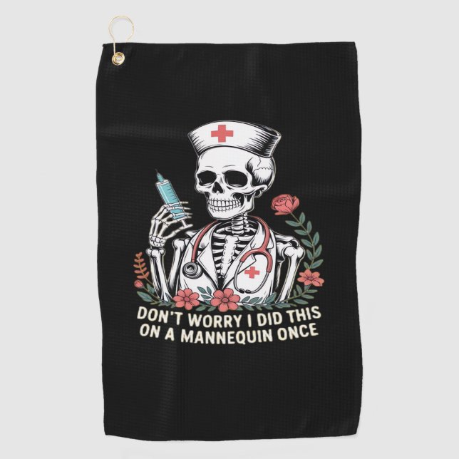 Nurse Skeleton Joke Spaß Halloween Essential T-Sh Golfhandtuch (Vorderseite)