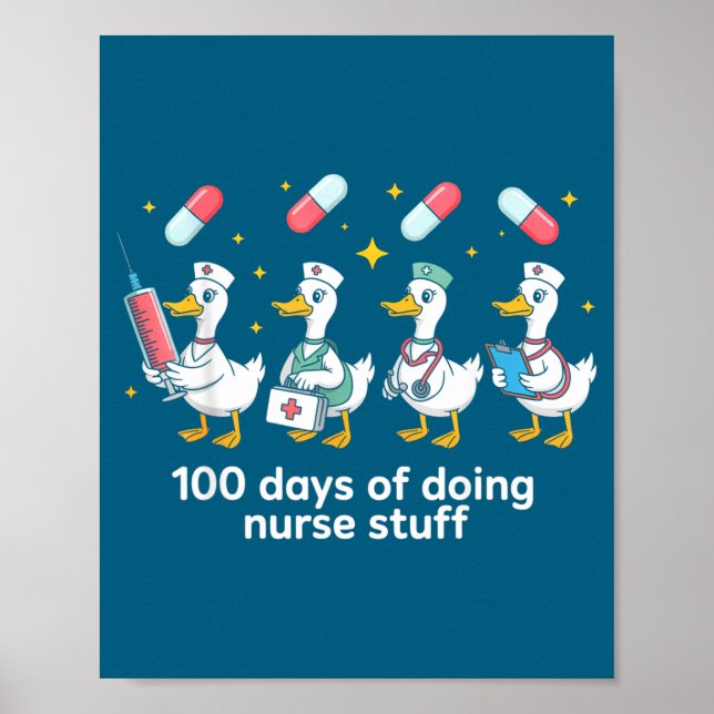 Nurse Skeleton New Year Crew 2026 Funny Er Icu Par Poster (Vorne)