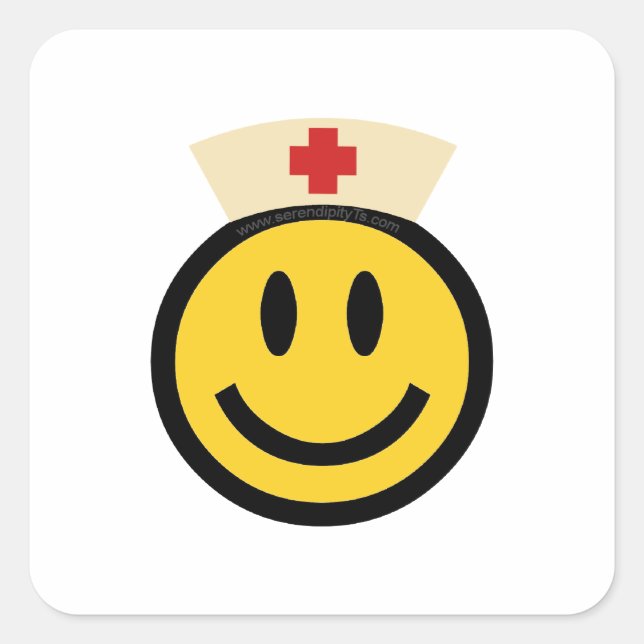 Nurse Smile Quadratischer Aufkleber (Vorderseite)