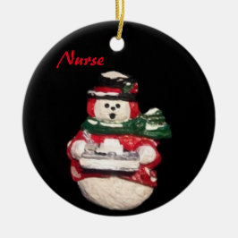 NURSE SNOWMAN COLLECTOR CHRISTMAS KERAMIKORNAMENT