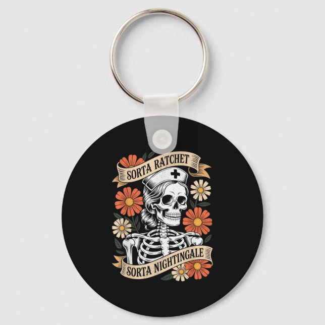 Nurse Sorta Ratchet Sorta Nightingale Skeleton Hal Schlüsselanhänger (Vorderseite)