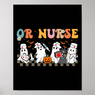 Nurse Spooky Ghost Halloween Niedliche Pflegekostü Poster