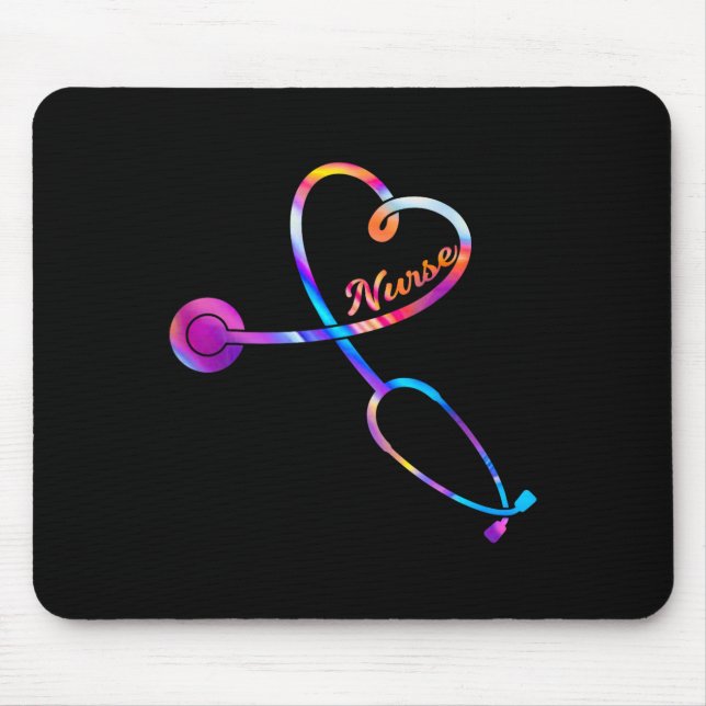 Nurse Stethoscope Heartbeat Ekg Nursing Student Gr Mousepad (Vorne)