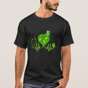 Nurse Stethoscope Heartbeat Irish T-Shirt
