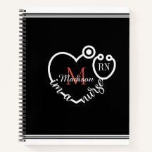 Nurse Stethoscope Modern personalisieren Monogramm