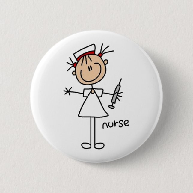 Nurse Strichmännchen Button (Vorderseite)