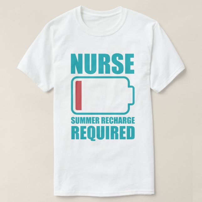 Nurse Summer Recharge Required funny T-Shirt (Design vorne)