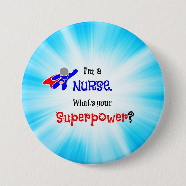 Nurse Superhero Button (Vorderseite)