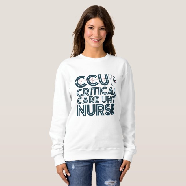 Nurse Sweatshirt für kritische Pflegeeinheit (Vorne ganz)