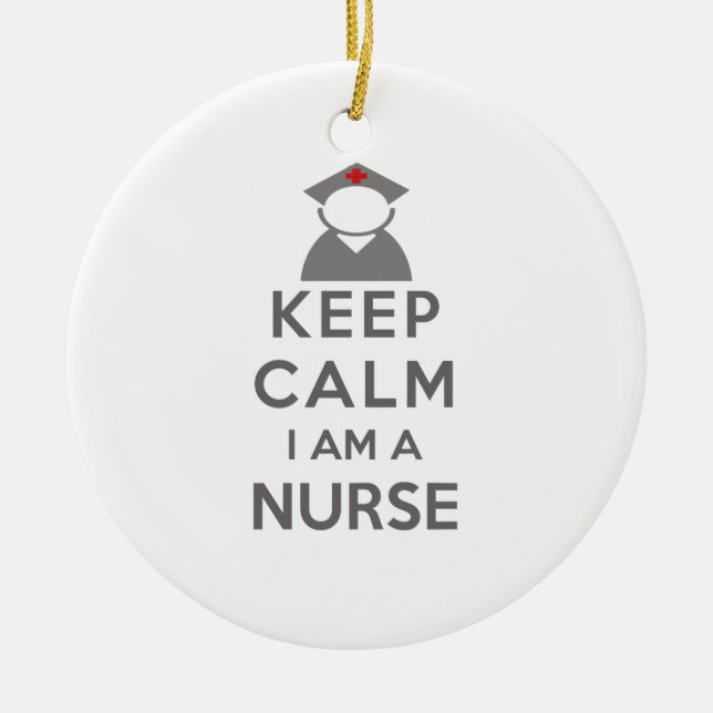 Nurse Symbol Behalten Calm I bin ein Krankenschwes Keramikornament (Vorne)