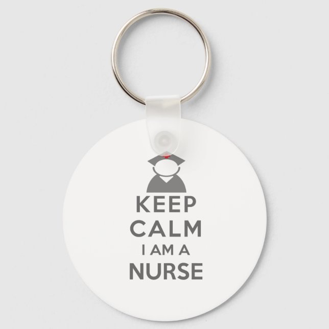Nurse Symbol Behalten Calm I bin ein Krankenschwes Schlüsselanhänger (Vorderseite)