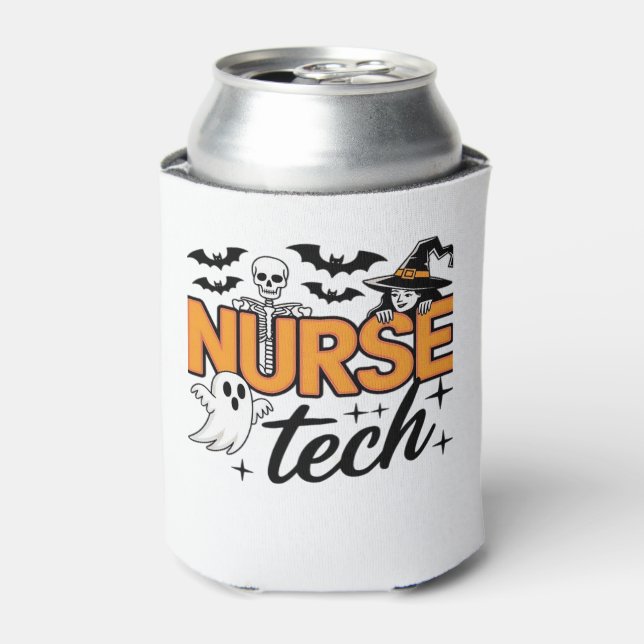 Nurse Tech - Halloween - with skeleton, witch, and Dosenkühler (Kanne Vorderseite)
