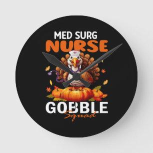 Nurse Truthahn passend MED CHIR Gackernde Truppe Runde Wanduhr