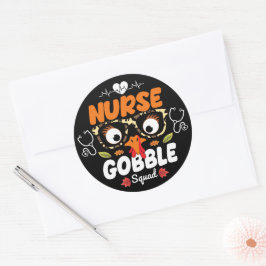 Nurse Turkey Gobble Squad Erntedank nähren Runder Aufkleber