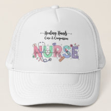 Nurse Typography with Stethoscope Medical Icons 