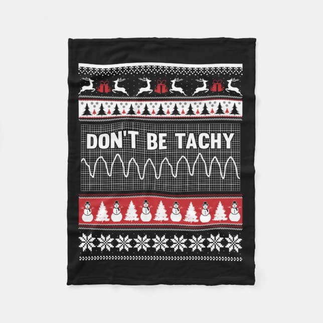 Nurse Ugly Christmas Sweater - Don't Be Tachy Long Fleecedecke (Vorderseite)