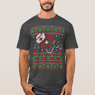 Nurse Ugly Christmas Sweater für Frauen Funny Nurs T-Shirt