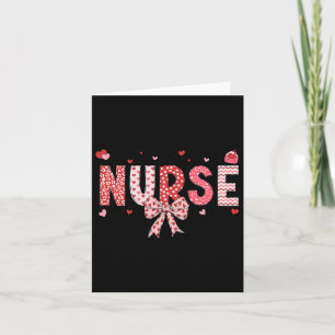 Nurse Valentine Coquette Bow Happy Valentine Nurse Karte