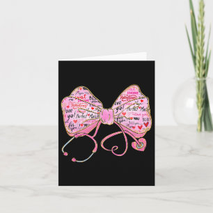 Nurse Valentine Day 2025 Coquette Stethoscope Bow Karte