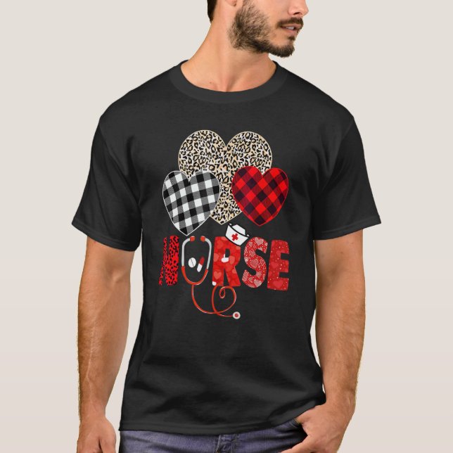 Nurse Valentine Stethoscope Nursing Valentines Day T-Shirt (Vorderseite)