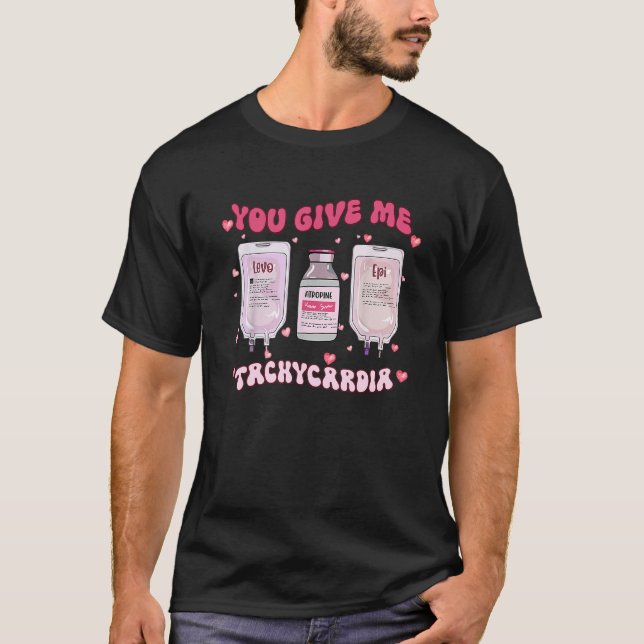 Nurse Valentine's Day Pharmacist Critical Care ICU T-Shirt (Vorderseite)