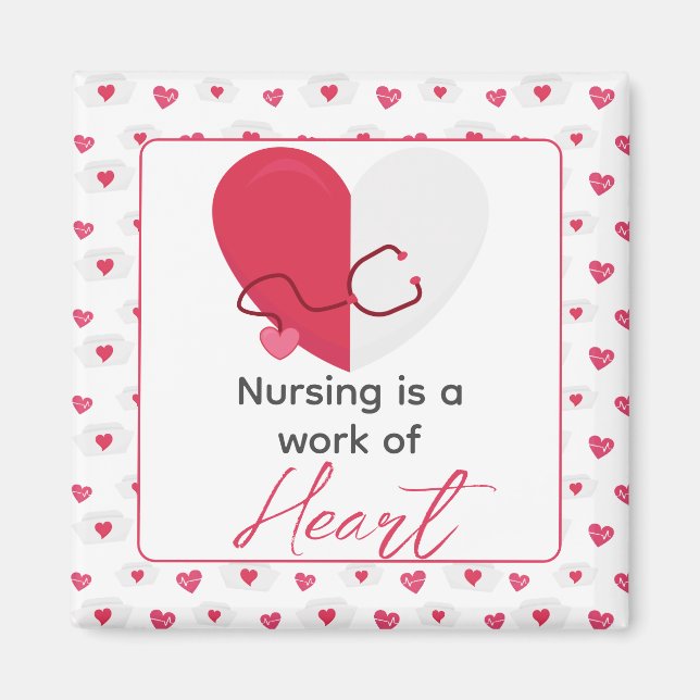 Nurse Valentinstag Medical Pink Heart Gift Magnet (Vorne)