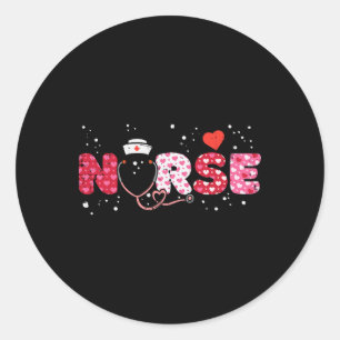Nurse Valentinstag Valentine Scrub Top Women Scann Runder Aufkleber