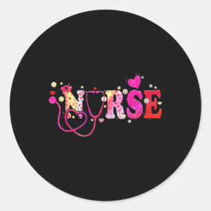 Nurse Valentinstag Valentine Scrub Top Women Scann Runder Aufkleber