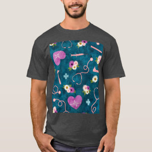 Nurse Wallpaper Floral T-Shirt