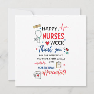 Nurse Week Schild Druckbar Wertschätzung Nurse Dan Feiertagskarte