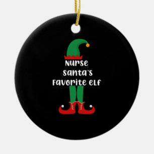 Nurse Weihnachtsmanns Lieblingself lustige Kranken Keramik Ornament