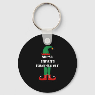 Nurse Weihnachtsmanns Lieblingselfe Lustige Kranke Schlüsselanhänger