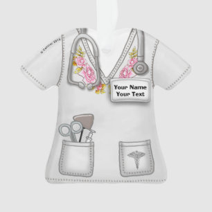 Nurse White Roses Akrylus Ornament