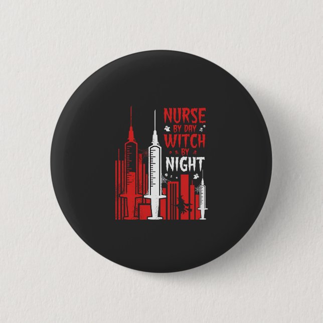 Nurse Witch Halloween Skyline Design_1 Button (Vorderseite)