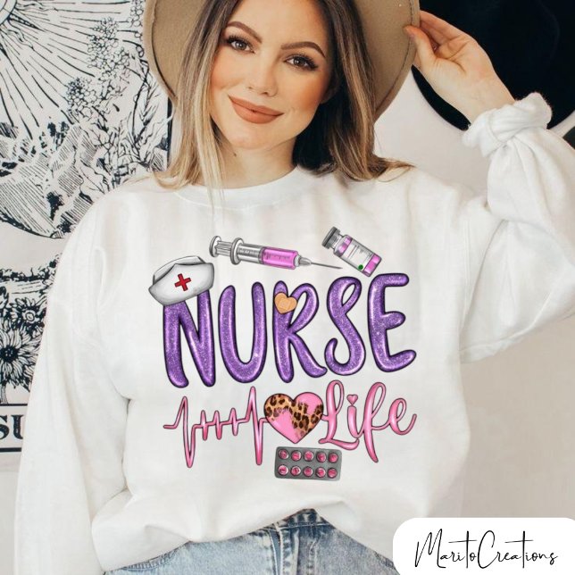 Nurse with instruments around, Nurse's Day Sweatshirt (Von Creator hochgeladen)