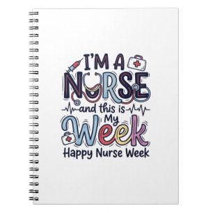 Nurse-Woche Vintage-Typografie-Shirt-Design_1 Notizblock