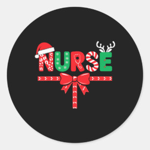 Nurse Xmas Rn Lpn Cna Weihnachten Runder Aufkleber