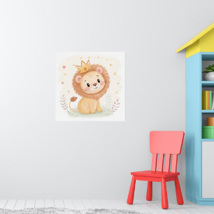 Nurserie de bébé lion – Impression d'animal mignon