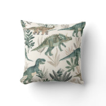 Nursery de dinosaure à l'aquarelle | Coussin d'acc