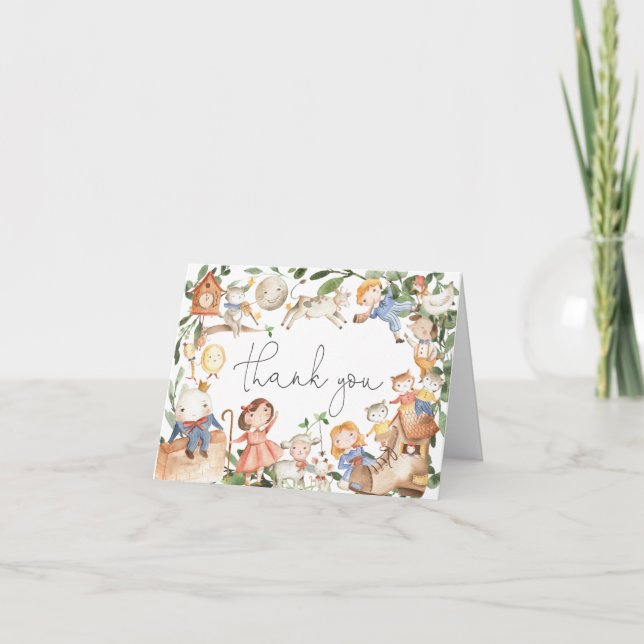 Nursery Rhymes Baby shower Carte de remerciements (Devant)